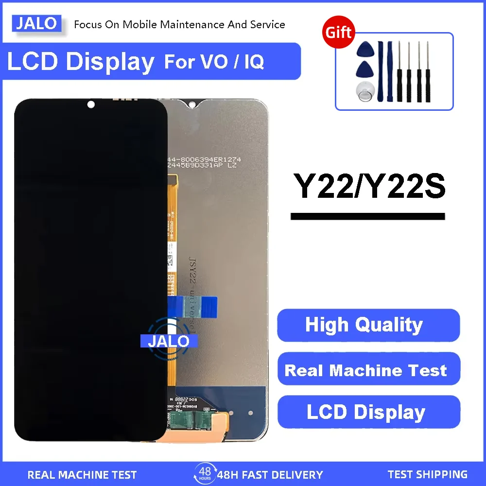 

JALO Screen Assembly for VIVO Y22 Y22S Y02 Y02S Y33T Y17S V2217 V2207 V2206 V2146 LCD Display Touch Screen LCD Panel Replacement