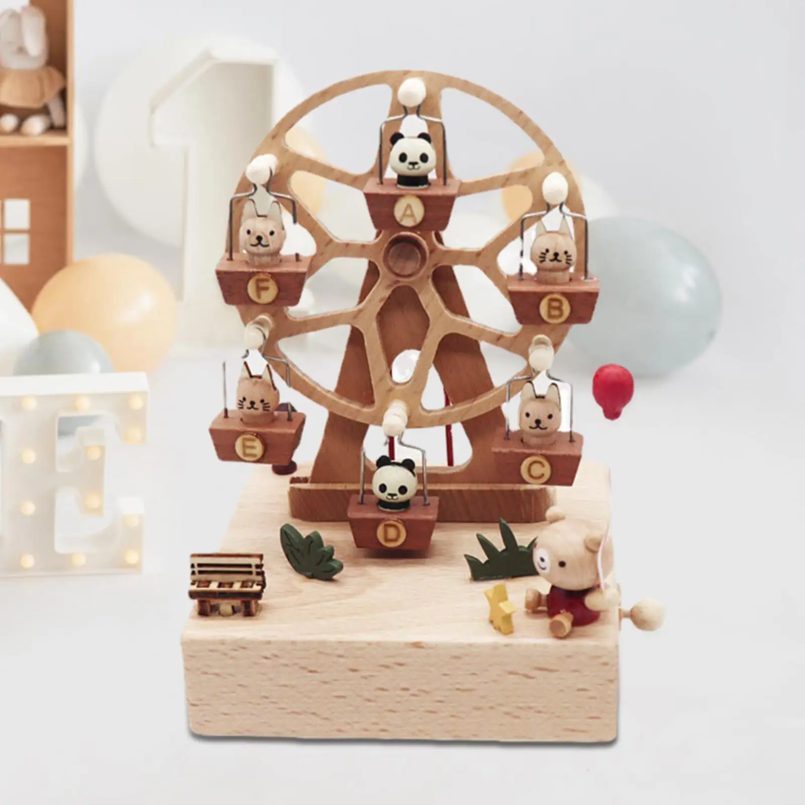 Windmill Music Boxes Wind up Mechanism Rotating Music Box Plays 