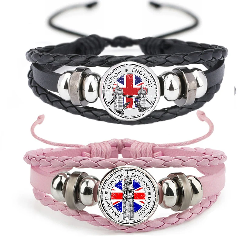 Men'S Accessories London - ロンドンお土産ブレスレットギフトお土産ホルダー英国旅行バス手作りカラフルなブレスレット女性男性アクセサリージュエリー