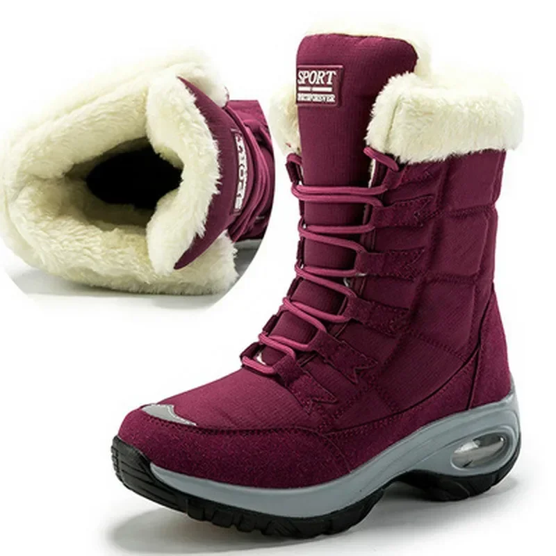

Winter Hiking Shoes for Women Platform Fur Warm Snow Boots Waterproof Slip on Women Comfortable Outdoor Ankle Boots Winter