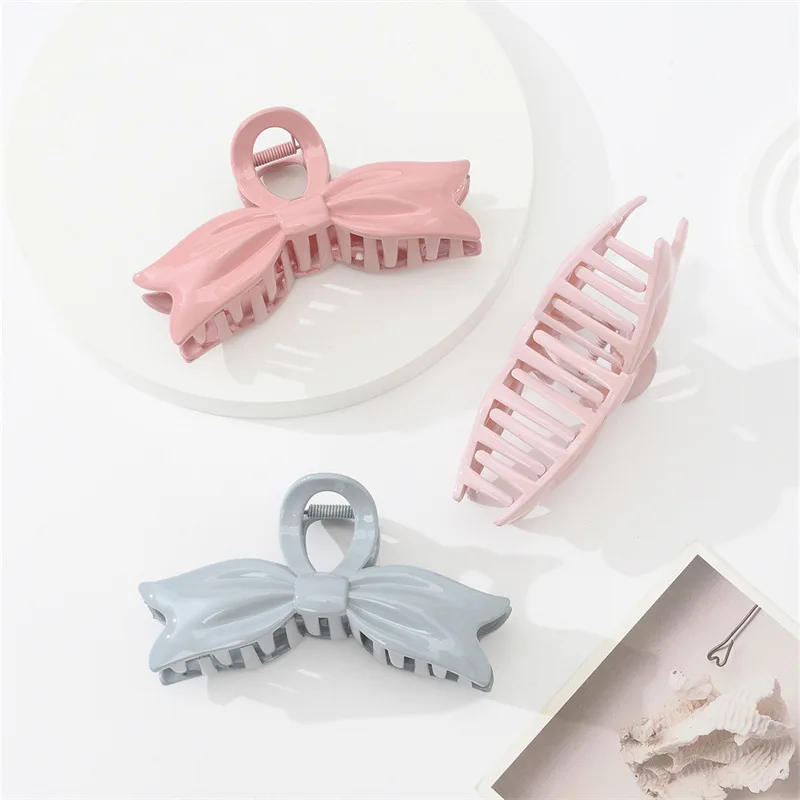 13cm Large Lacquer Bow Hair Clip Women\'s Fashionable and Elegant Macaron Color Hair Clip Shark Clip Hair Accessories