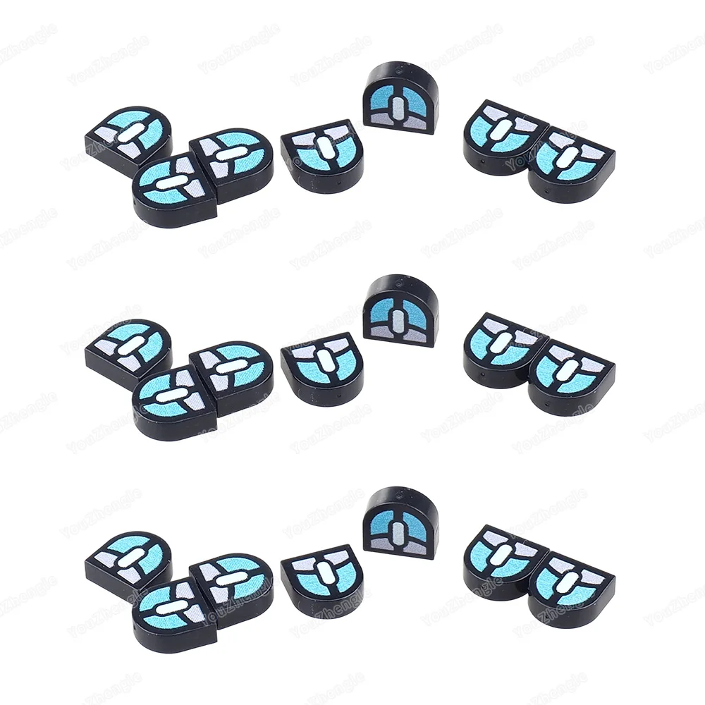 Blocs de construction à motif imprimé souris, carreaux 1x1, demi-cercle, pièces étendues, figurines MOC 24246, équipement informatique, modèle de scène, jouets