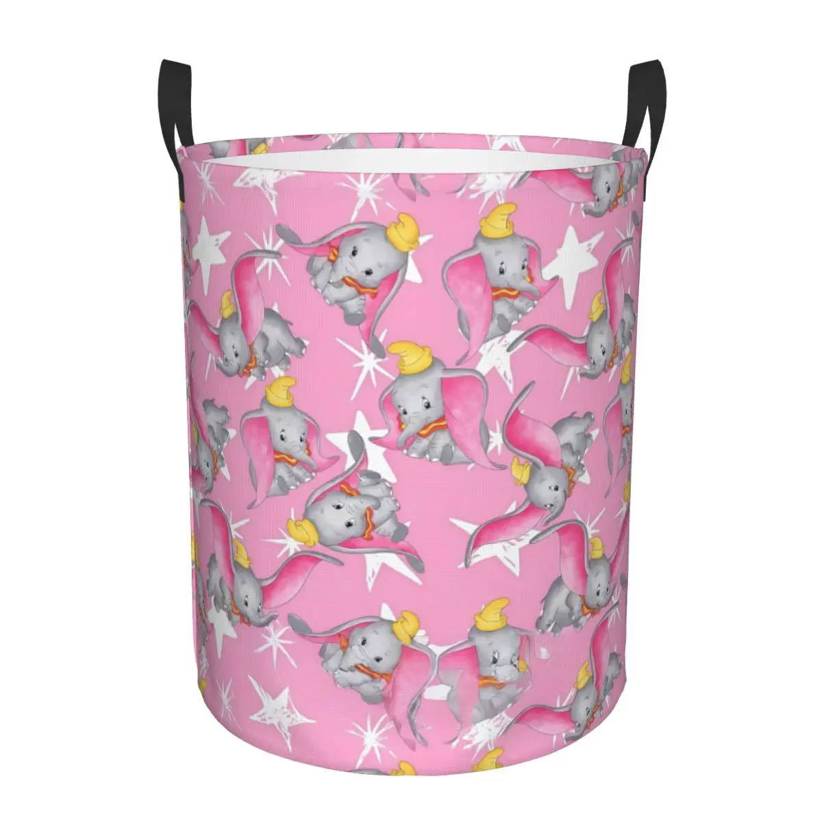 Anime Dumbo Laundry Hamper Large Clothes Storage Basket Musical Fantasy Comedy Toy Bin Organizer for Boy Girl