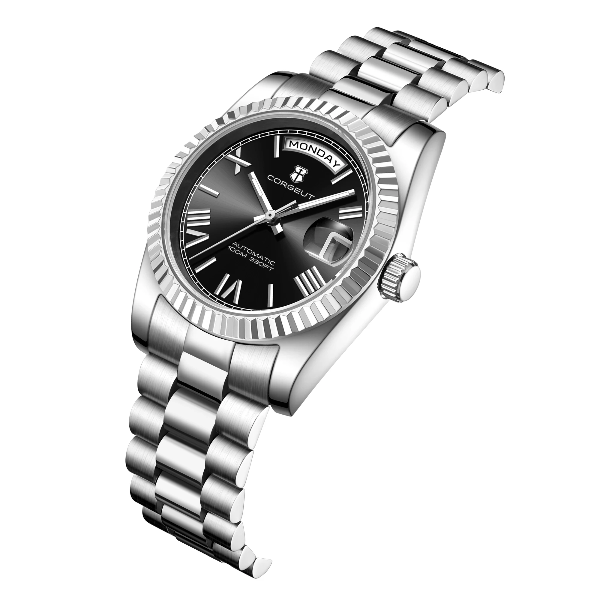 39mm Men Custom Logo/Name Corgeut NH36 Automatic Mechanical relogio masculino Sapphire Glass Luminous waterproof wristwatch