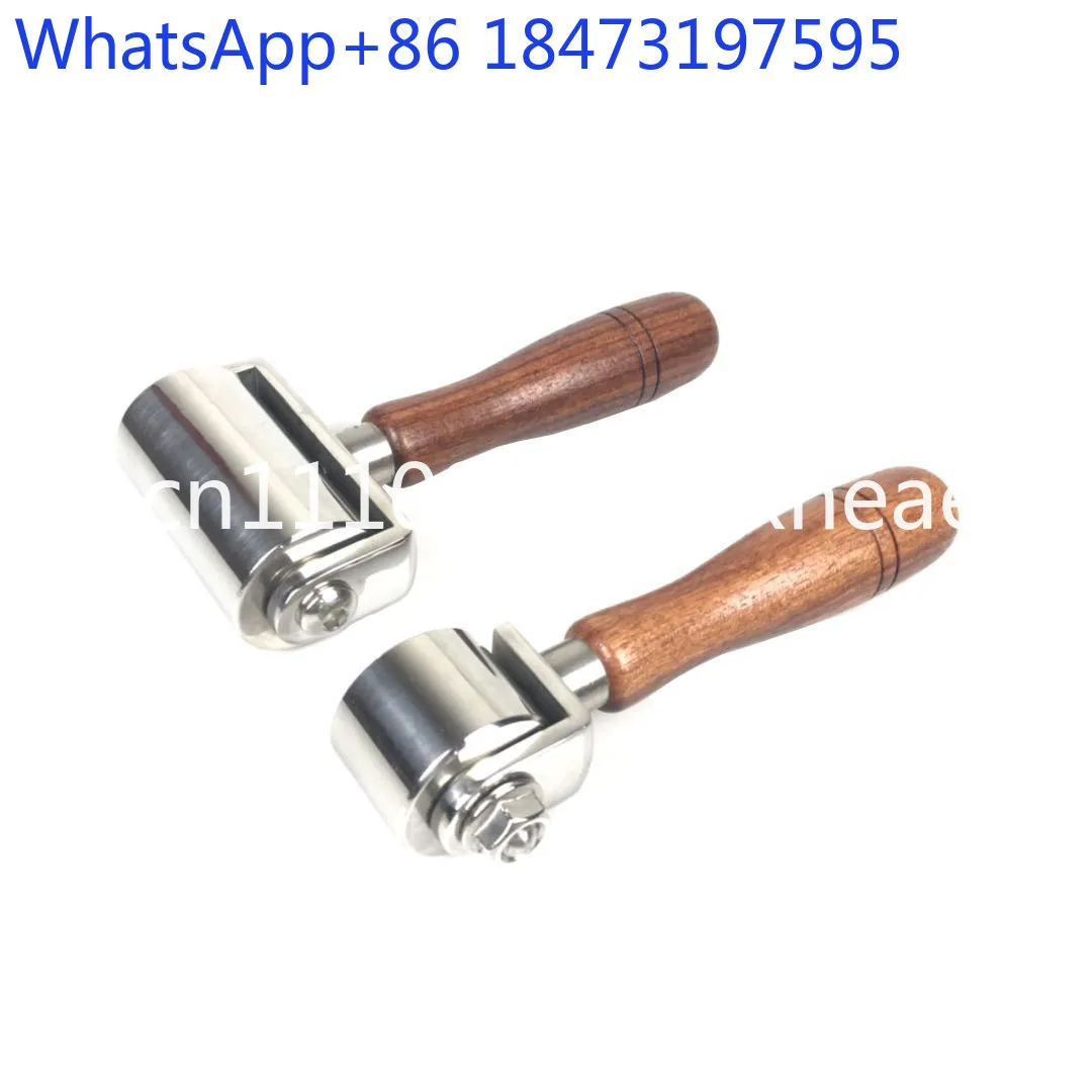 Stainless steel double bearings, hand-sewn leather art rhombus leather carving edge holder edge piper bovine leather iron roller