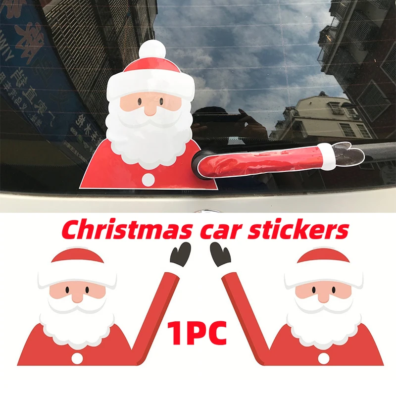 

Car stickers Santa Claus Rear Window Sticker Car Rear Wiper Decal Vinyl Waterproof Car Decal Decoration Christmas Sticker