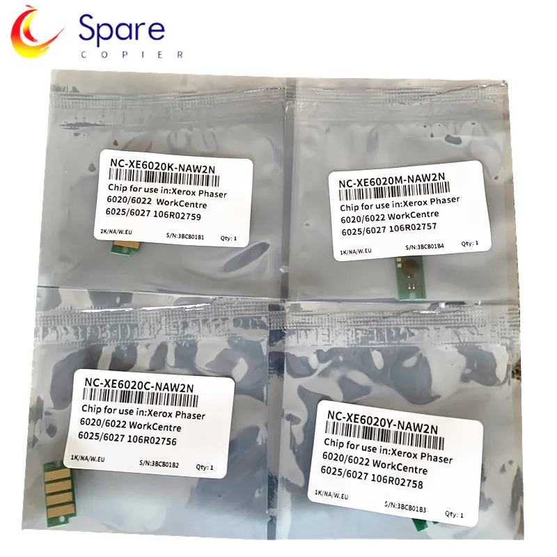 Chip de reinicio de Tóner para impresora láser Xerox Phaser 6020, 6022, workcenter 6025, 6027, 106R02759, 106R02756, 106R02757, 106R02758, 4 Uds.