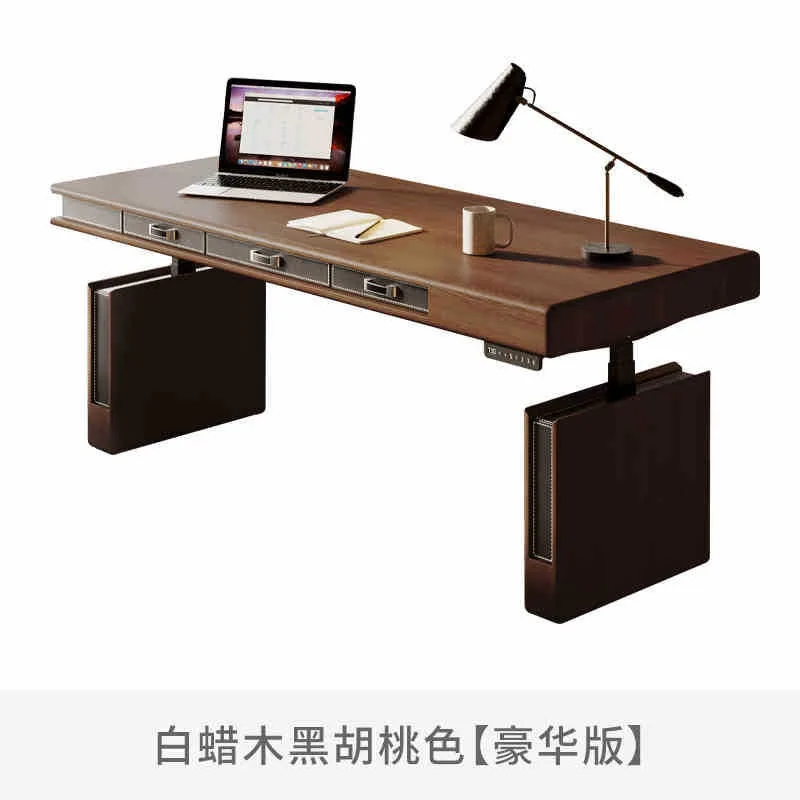 North American Black Walnut Solid Wood Electric Lifting Table StandingComputer Desk