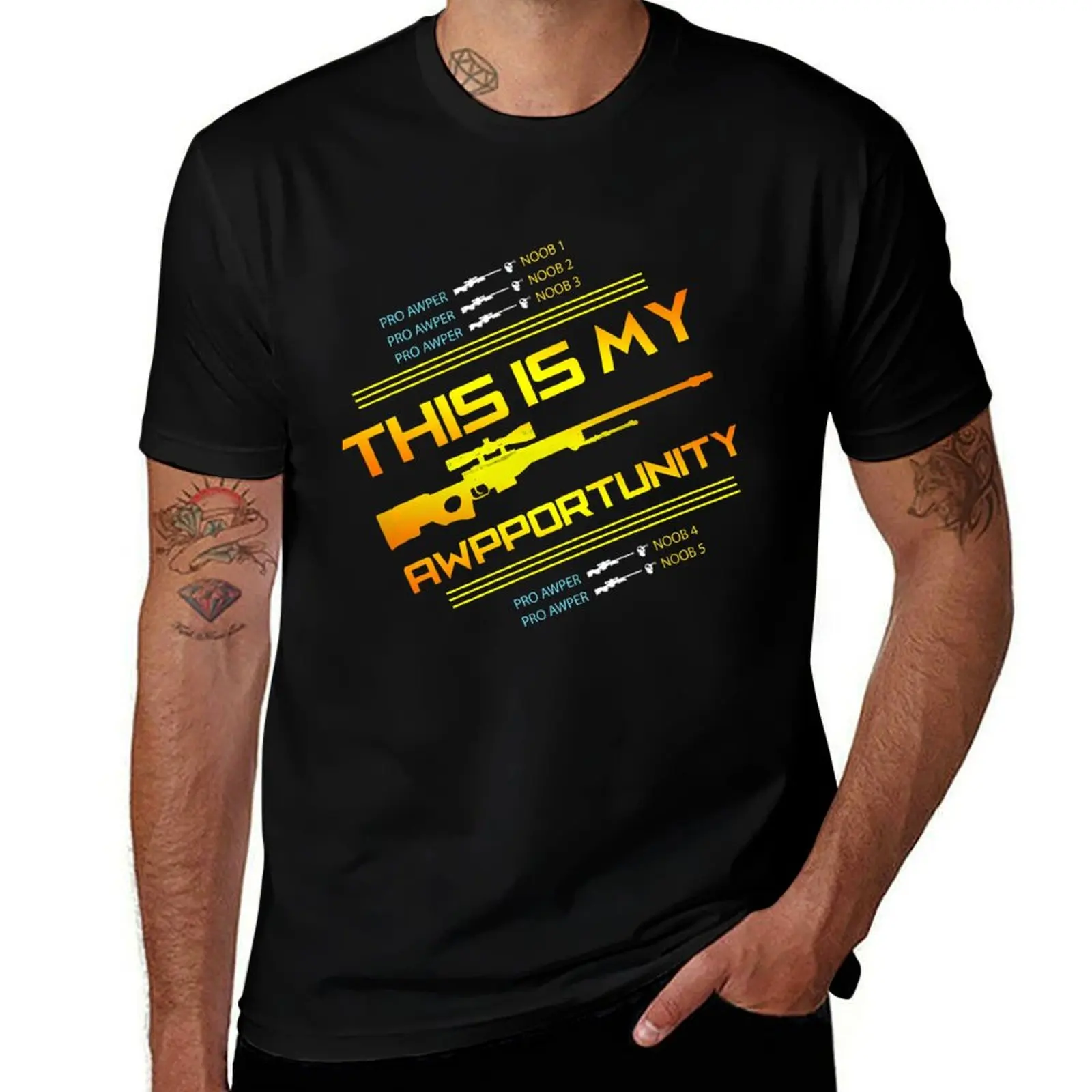 Csgo, AWP This is My Awpportunity T-Shirt Plus Size Summer Short Sleeve T-Shirt