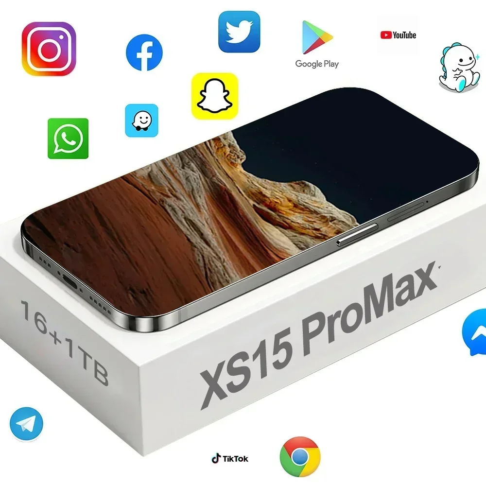 Original para marca smartphone 7.3 polegada novo xs15 pro max tela cheia 4g 5g telefone celular 7800mah telefones celulares versão global