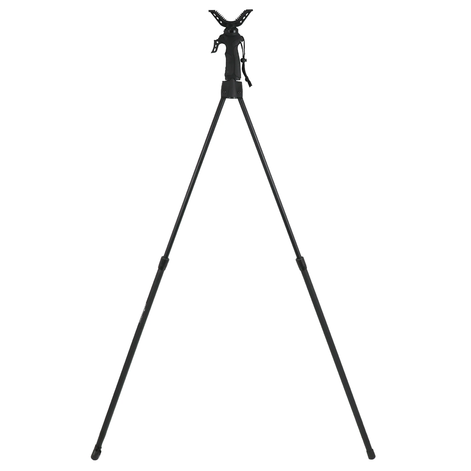 Shooting Stick Camera Telescopes Aluminum Shooting Tripod Adjustable Height V Yoke Head Holder with Trigger for Outdoors