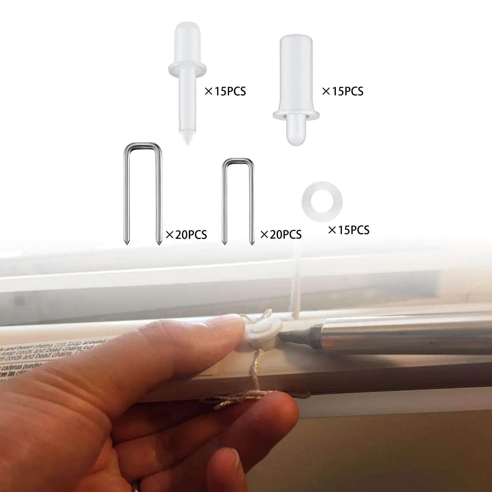 85 Pieces Repair Plantation Shutters Set Practical Convenient Bolt DIY Pin Louvers Staples for Curtain Household Indoor Office