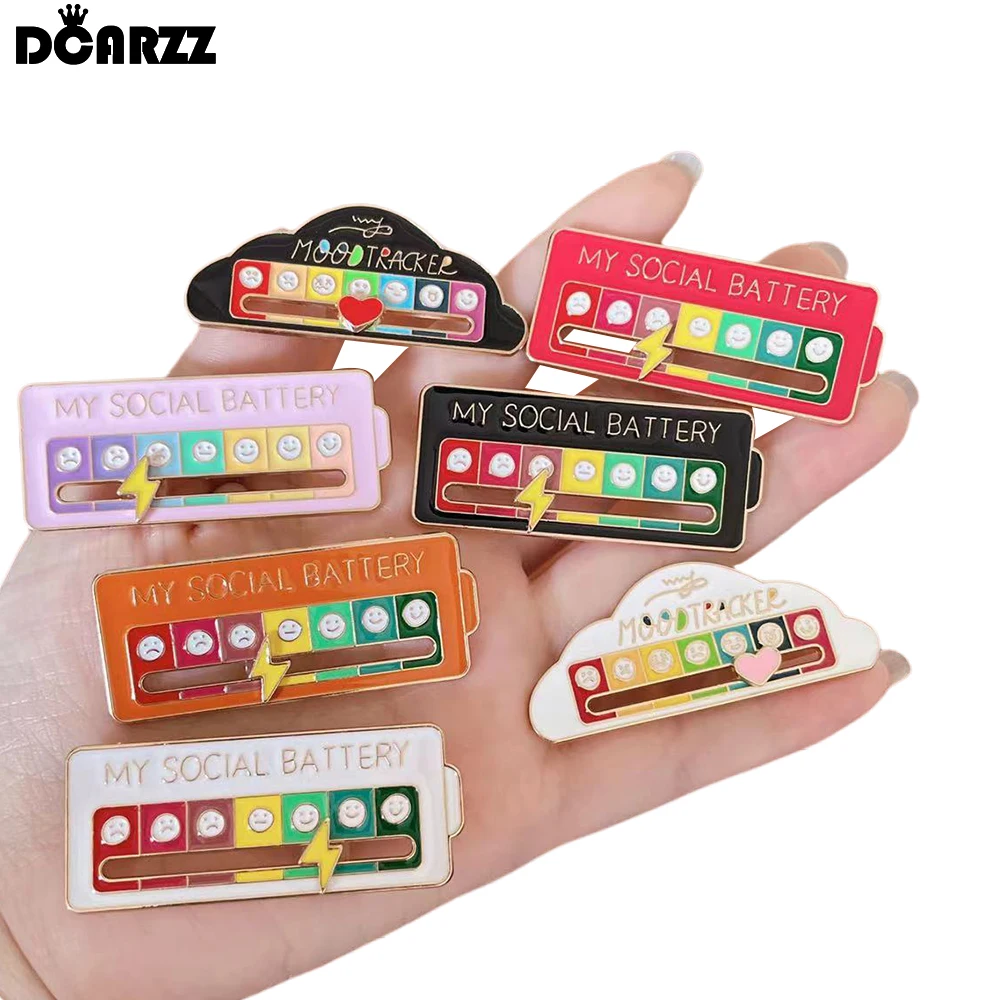 DCARZZ Funny Mood Change Enamel Pin Removable Design Rainbow Cloud Brooch for Women Girls Backpack Bag Lapel Cute Badge Gifts