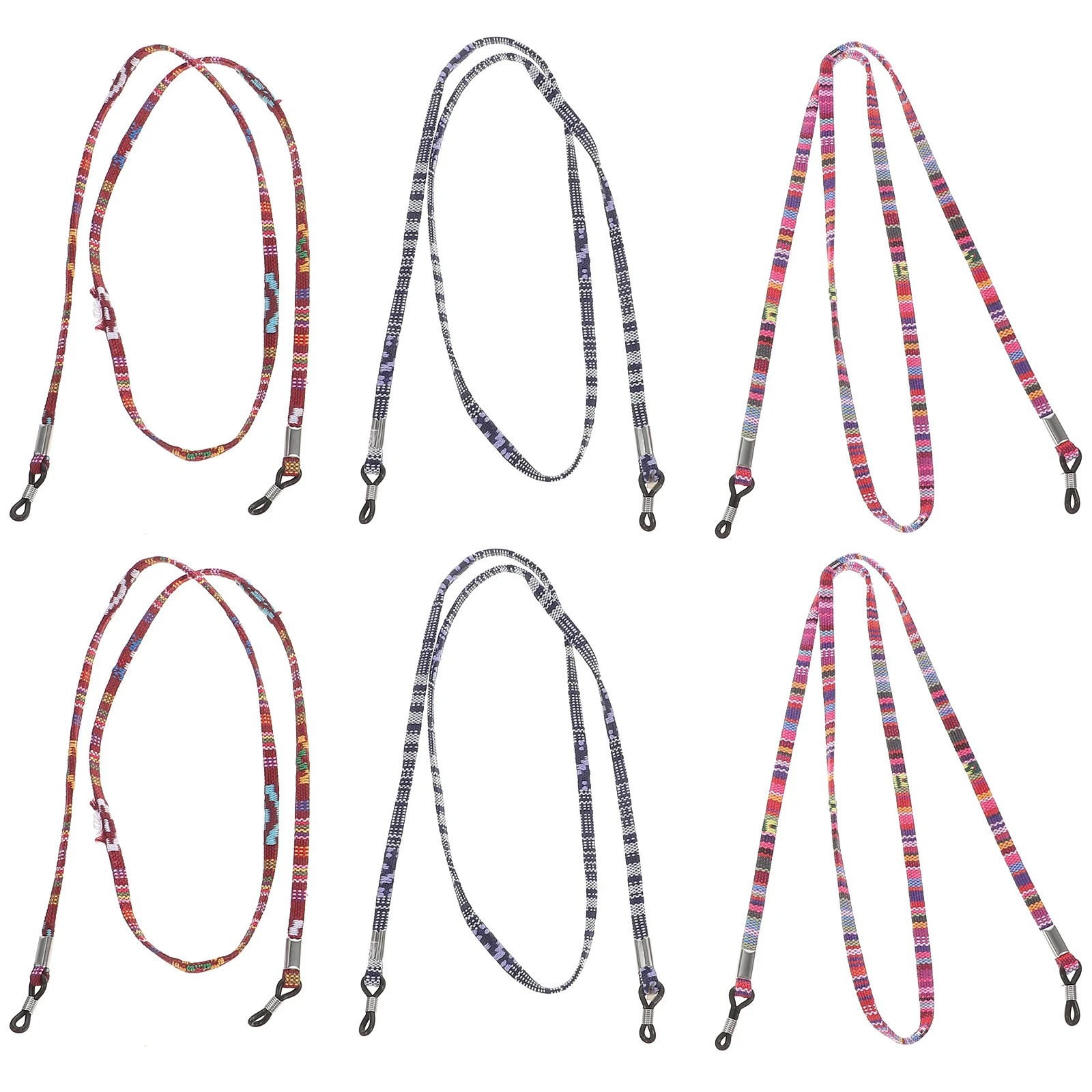 

6pcs Lanyard Strap Multicolor Sunglasses Strap Glasses Holder Cord Lightweight Portable Outdoor Seven Color Design