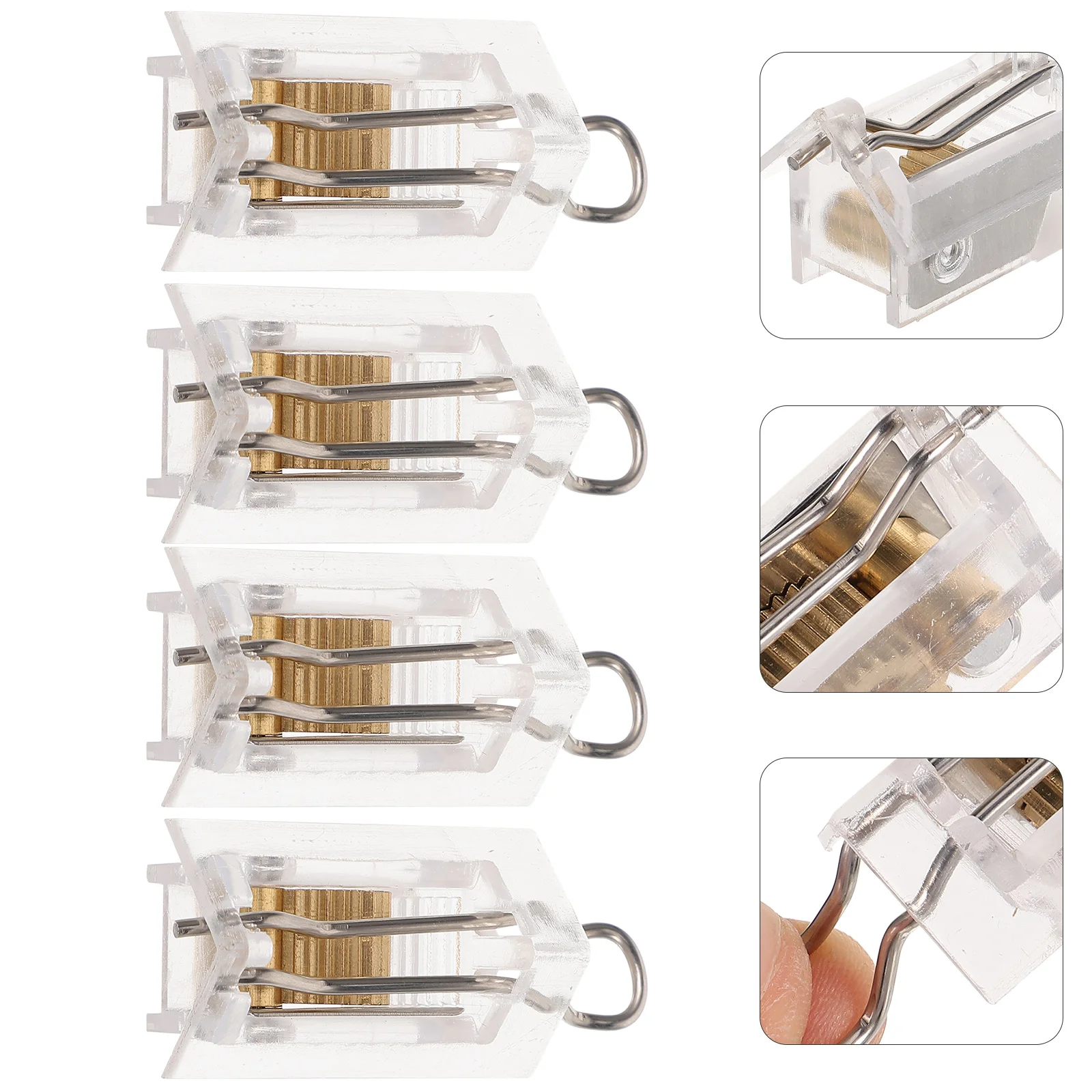 4 Pcs Venetian Blind Gear Install Parts Roman Blinds Curtain Window Hardware Wire Locks See for Home