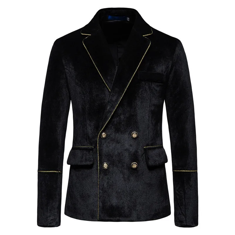 2023 new men's high-end velvet suits fashion casual dress jacket party costumes men's sets