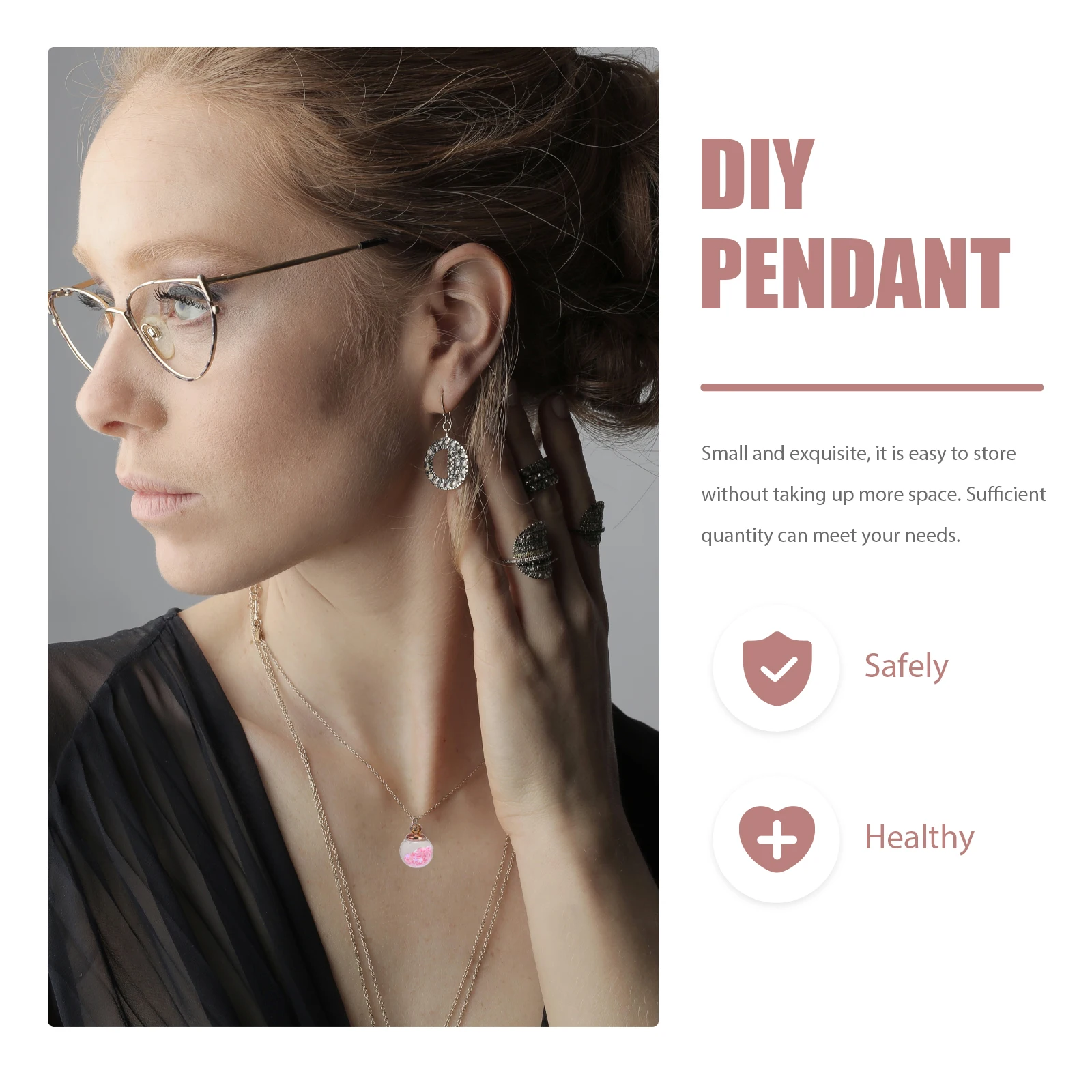 

100pcs Glass Ball Charms Simple Earrings DIY Hanging Pendants Jewelry Making Decorative Balls Necklace Bracelet Accessories