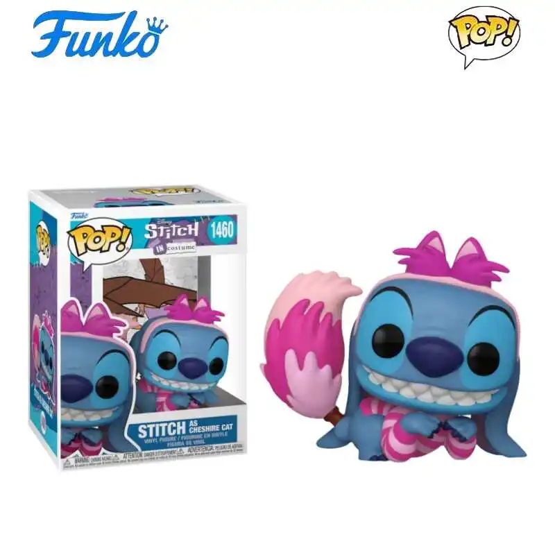 Funko Pop Disney Stitch Action Figures Dressed as the Cheshire Cat from Disney’s Alice in Wonderland Couple Holiday Model Gifts