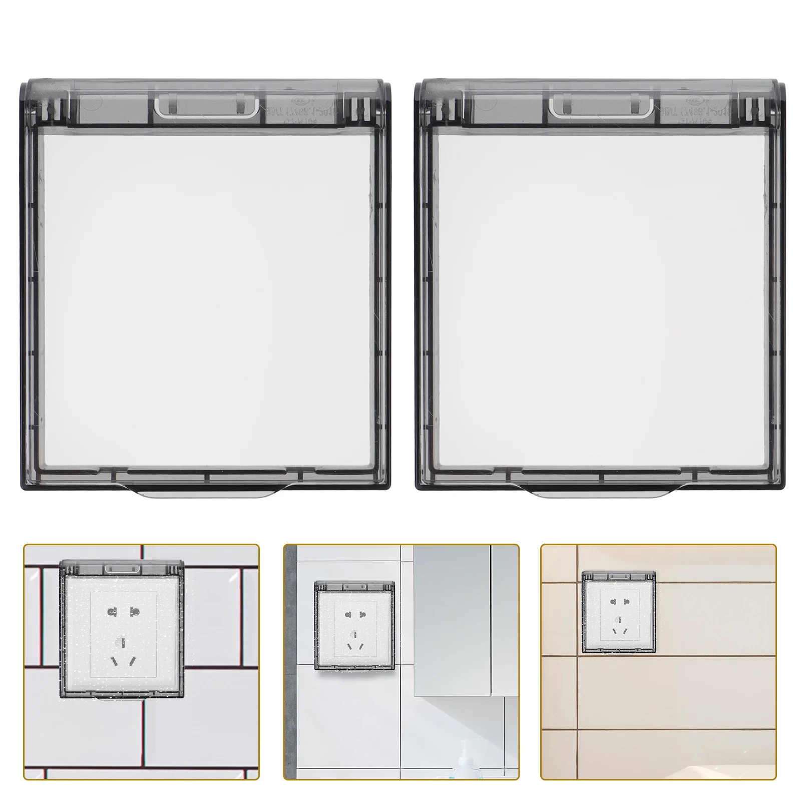 

3pcs Waterproof Outlet Protector Cover Self-Adhesive Light Guard For Bathroom Bedroom Kitchen Safety Shield Switch Cover