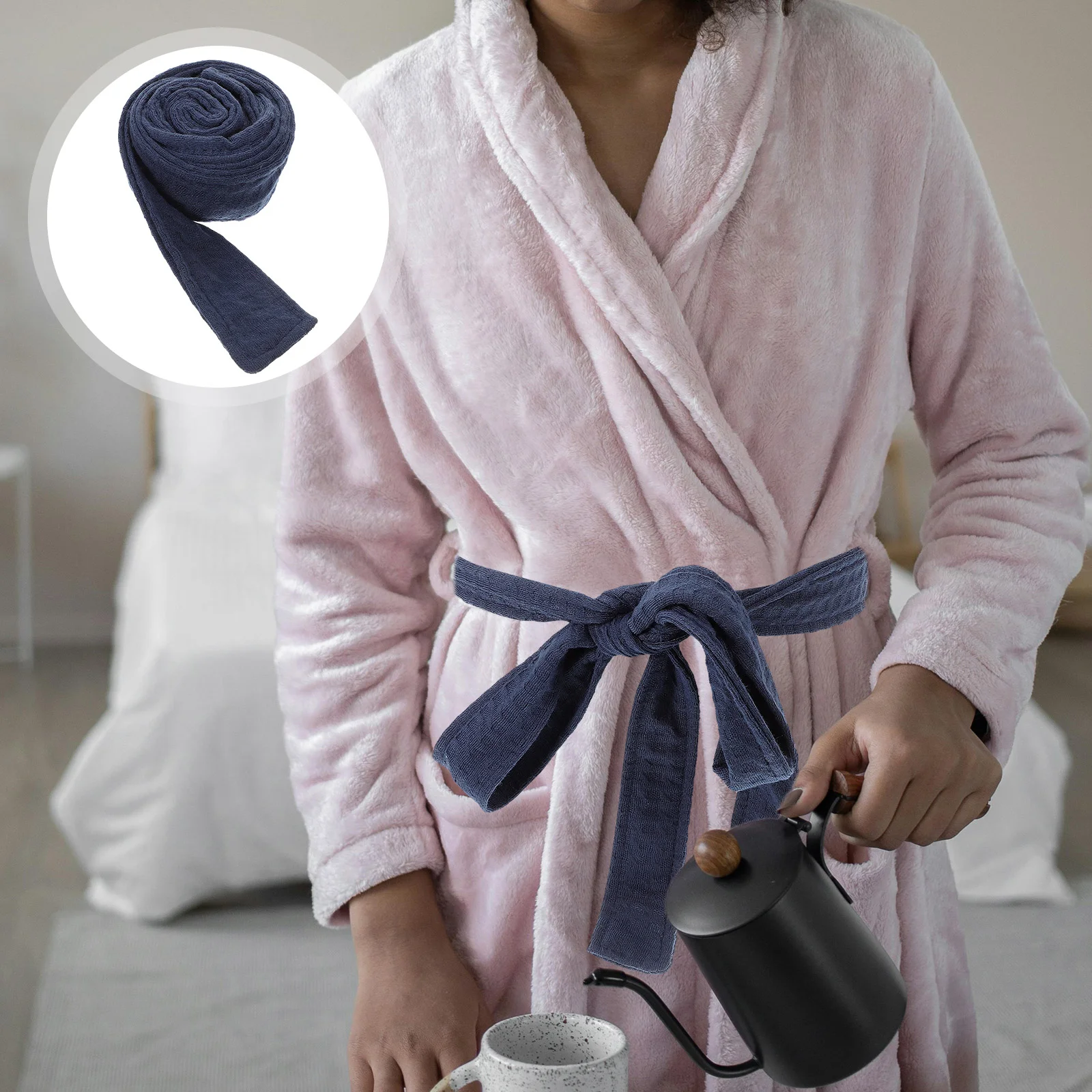 Men Bathrobe Belt Home Accessories Lattice Waist 100% Polyester Hotel Robes Bridge for