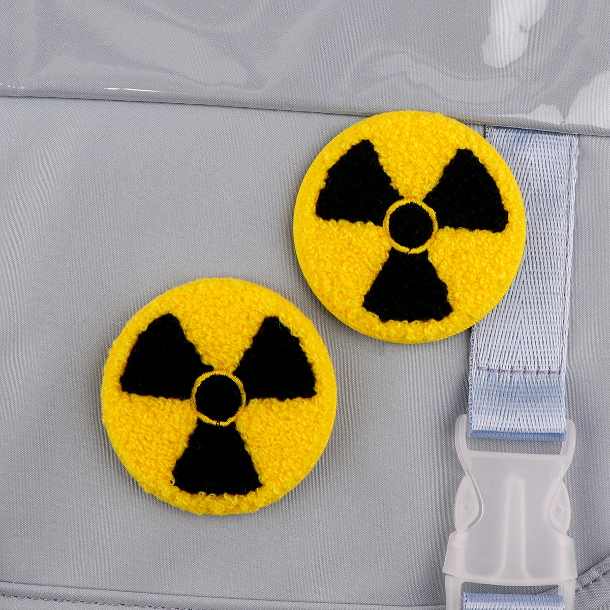 Danger Warning Pins Tinplate Brooch Towel Embroidery Lapel Badges for Clothes Bags Backpacks Briefcase Accessories Gifts