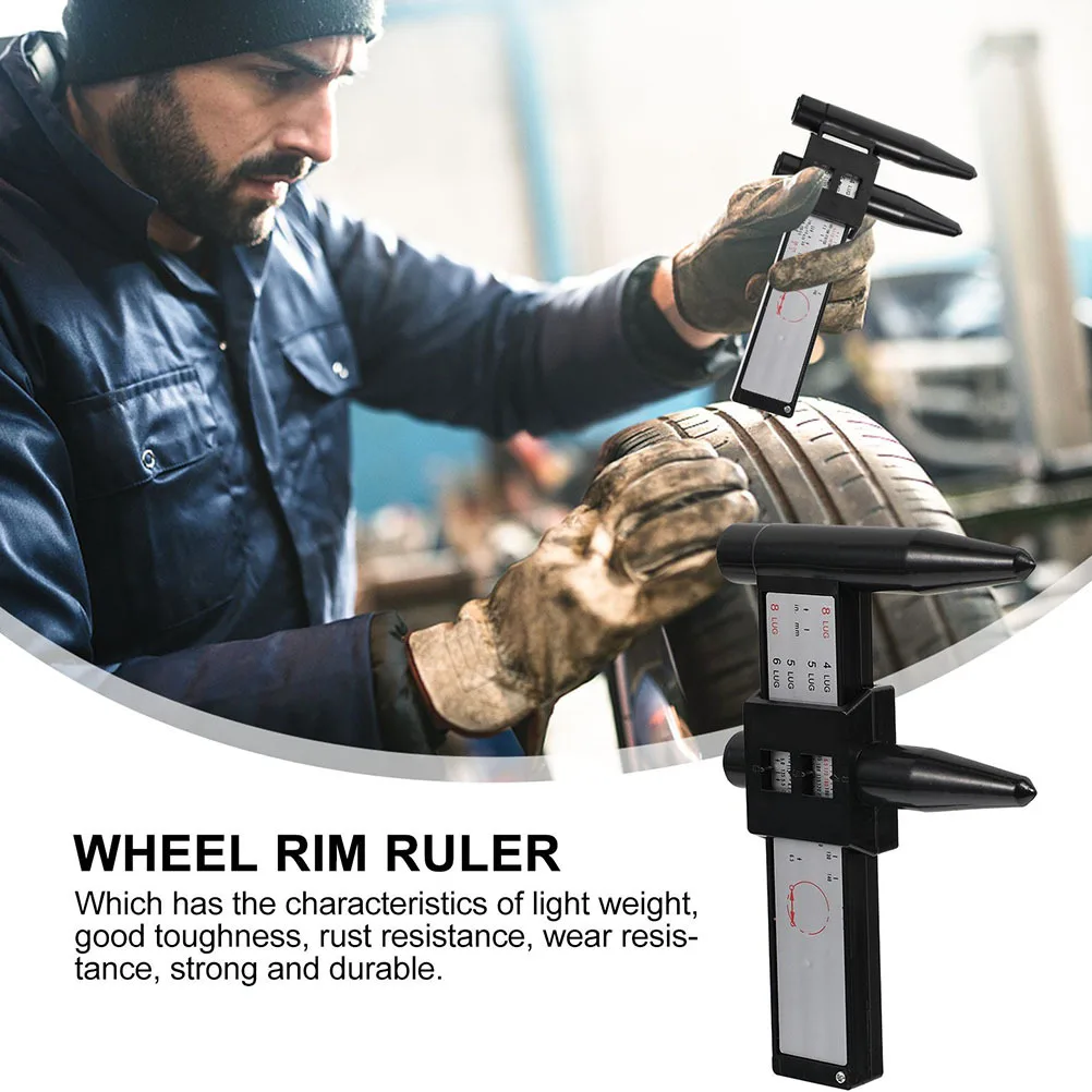 

ABS Material Lightweight Durable Wheel Rim Gauge Bolt Pattern Sliding Measuring Tool Easy Use Long Life Car Lugs Hub Pitch