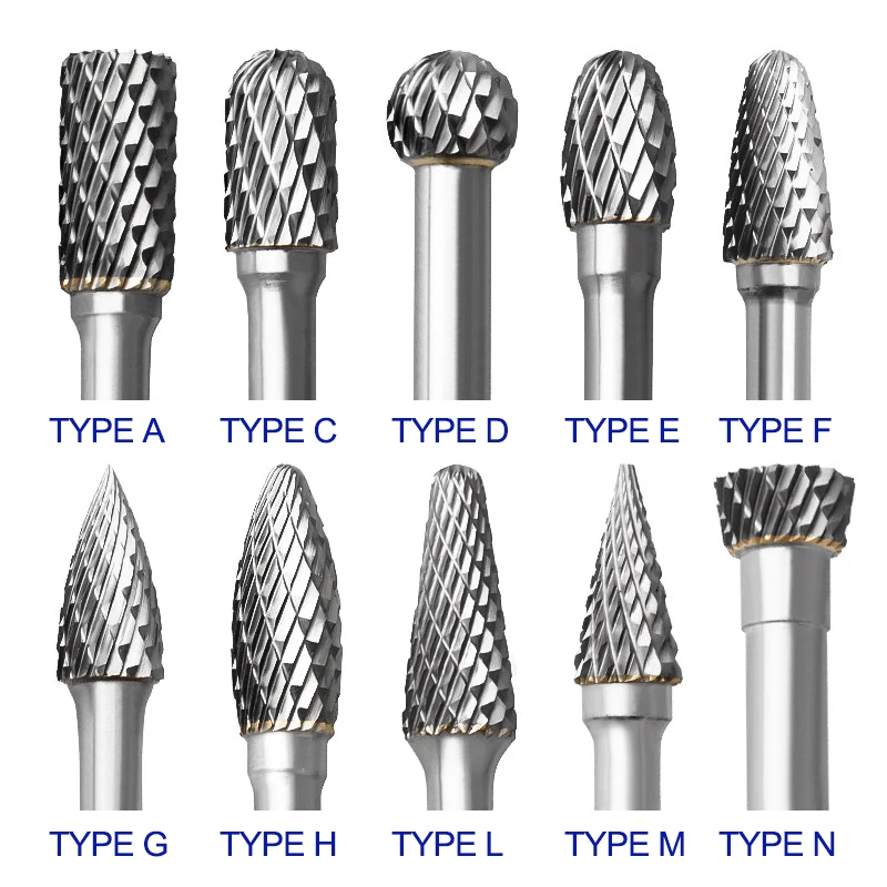 CMCP 6 millimetri Gambo In Carburo di Tungsteno Rotary Burr 10 millimetri di Diametro Doppio Taglio Rotary File Per Dremel Rotary Strumenti di