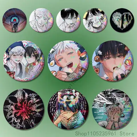 S-Summer H-Hikaru D-Died YoshiKaru Pin Tinplate Round Brooch Cosplay Nijigen Otaku Culture Badges 58mm 44mm 32mm 75mm 25mm