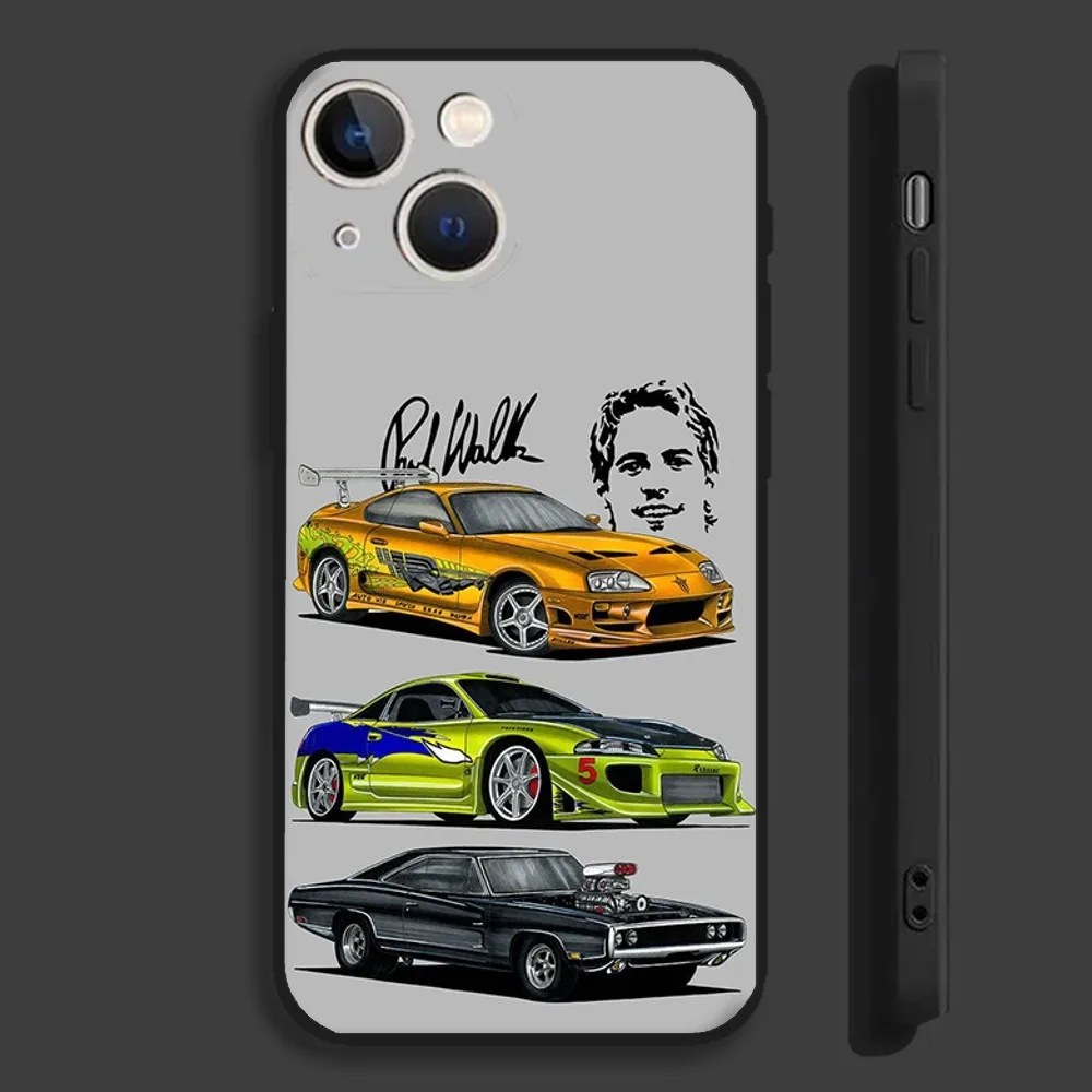 Cars of F-Fast and F-Furious Phone Case For iPhone 16,15,14,13,12,11,Pro,Max,Plus,Mini,X,XS,XR,8,7,6,S,SE Soft Black Case - Image 3