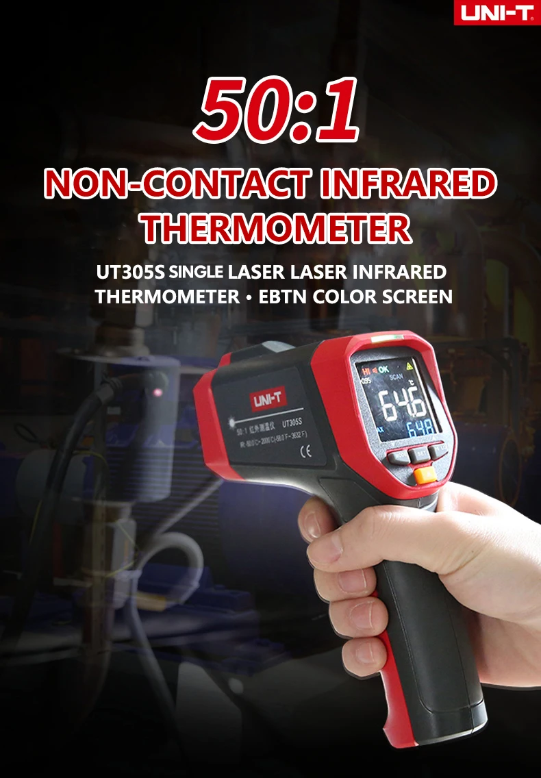 UNI-T Digital Infrared Thermometer UT305S Non-Contact Electronic Thermometer Industrial Temperature Measuring Instruments