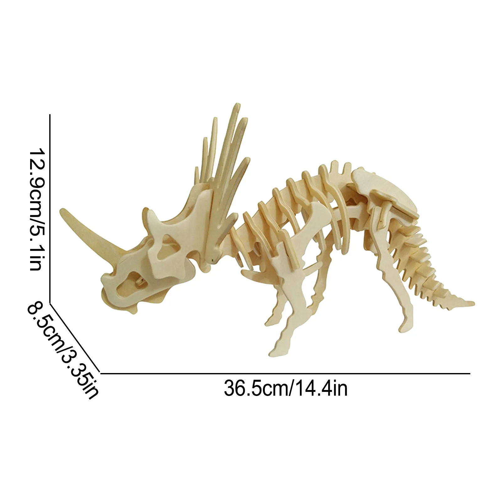 3D Effen Houten Dinosaurus Skelet Puzzel Kinderen Educatief Montessori Diy Invoegen En Assembleren Model Speelgoed Cadeaus Voor Kids