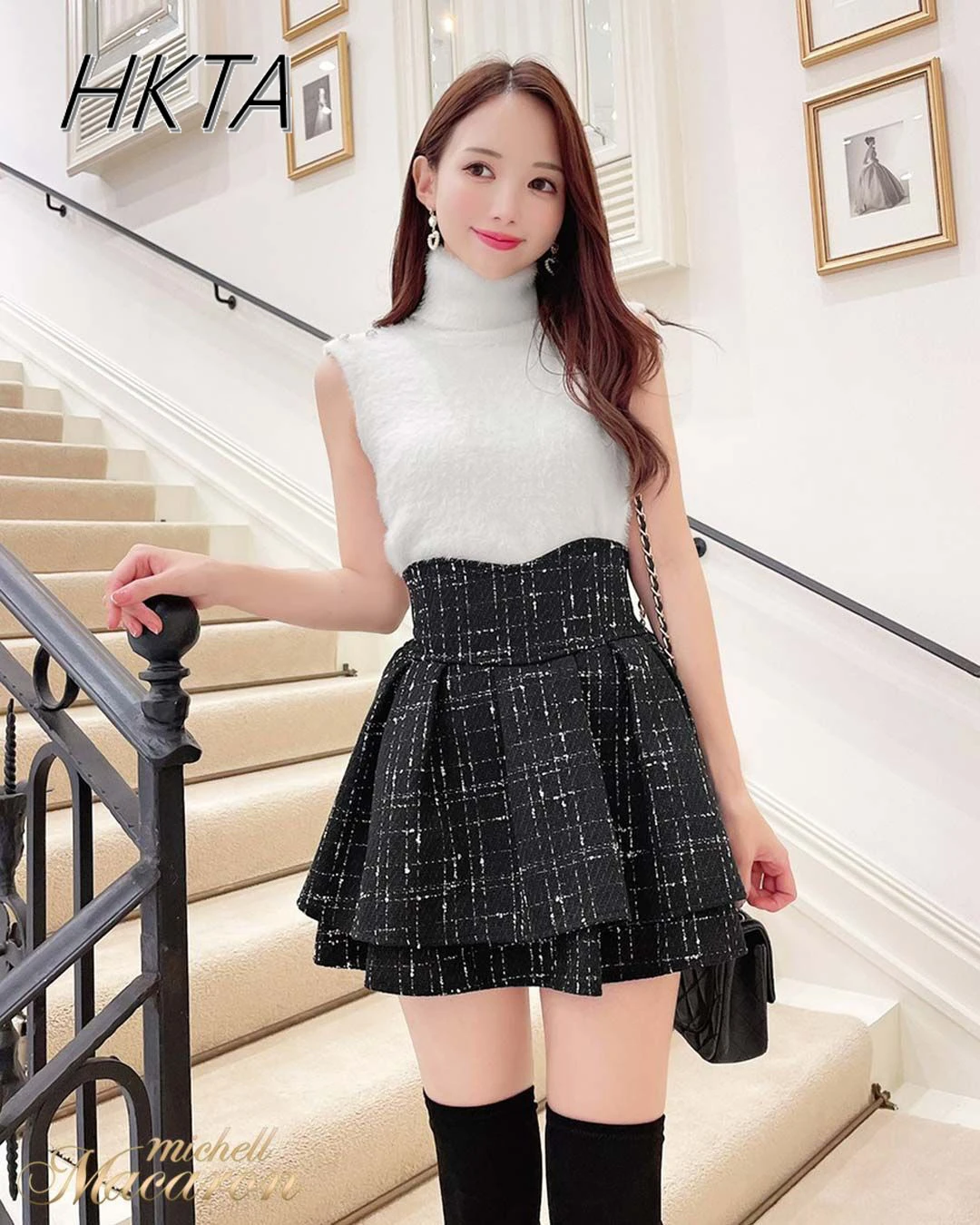 Japanese Women's Skirts Niche Black Woolen Skirt Autumn and Winter Mine Series Mass Production Sweet Black Short Skirt Culottes