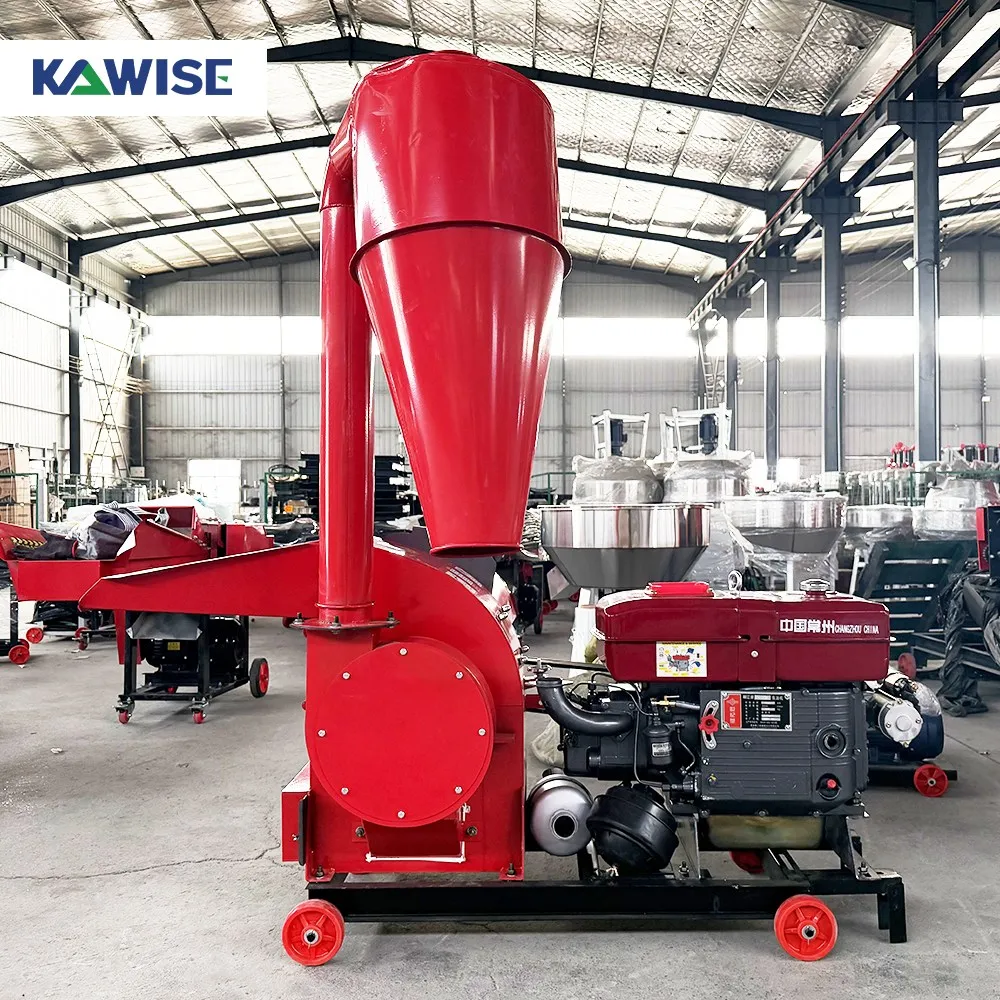 AIROW Versatile Diesel Hammer Mill for Feed, Grain, and Biomass Processing, 150-1500 Kg/h Capacity