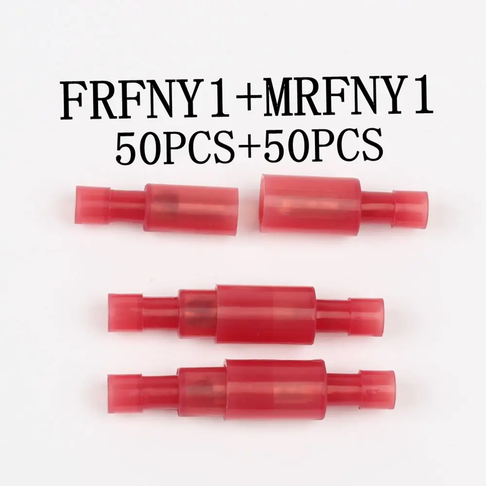 FRFNY MRFNY 100PCS NYLON a forma di proiettile ottone femmina maschio giunto isolante connettore del cavo terminale a crimpare elettrico FRFNY + MRFNY