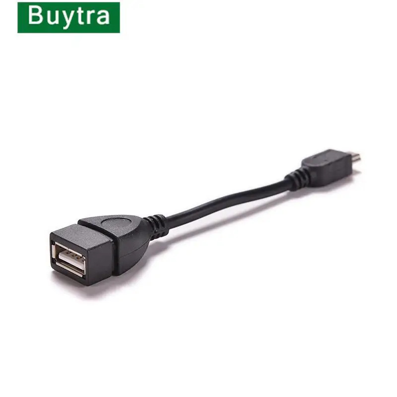 10cm Black New 5pin Mini USB Male To USB 2.0 Type A Female OTG Host Adapter Cable OTG Cable For Cellphone Tablet MP3 MP4 Camera