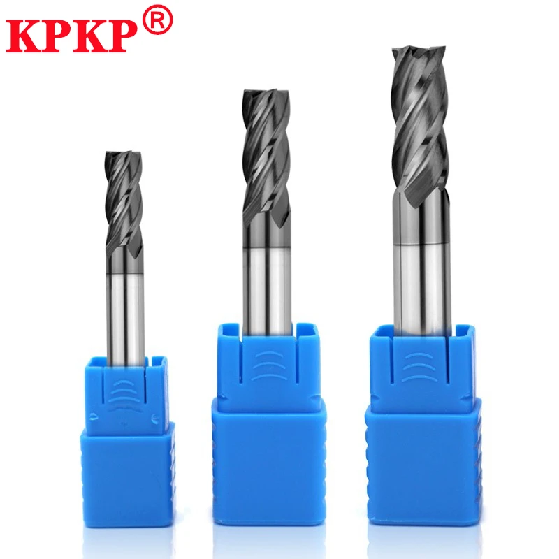 HRC50 4-Flute CNC Nano Coating Tungsten Steel Carbide Face Flat knife End Mill CNC Maching Tools Stainless Steel Milling Cutter