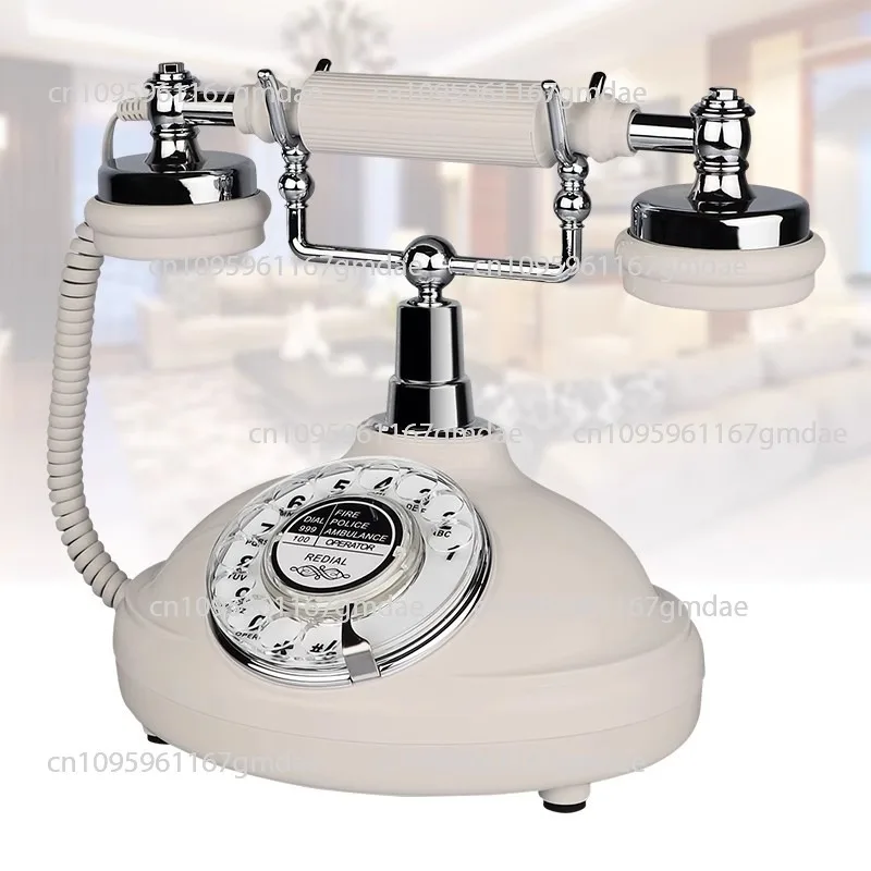 

Vintage telephone, landline, home office fixed telephone, antique creative and fashionable telephone