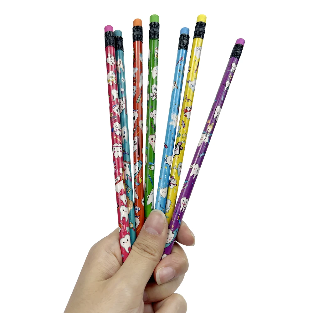 50 قطعة/الحقيبة الإبداعية الكرتون الأسنان نمط أقلام رصاص أقلام خشبية للأطفال رسم عيادة الأسنان مكتب القرطاسية طبيب الأسنان هدية #2