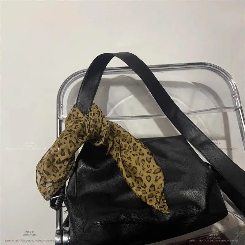 المرأة الرجعية الربيع/الصيف ليوبارد طباعة وشاح مربع صغير المألوف الهيب هوب شارع الرقص الحجاب ، حقيبة الديكور وشاح