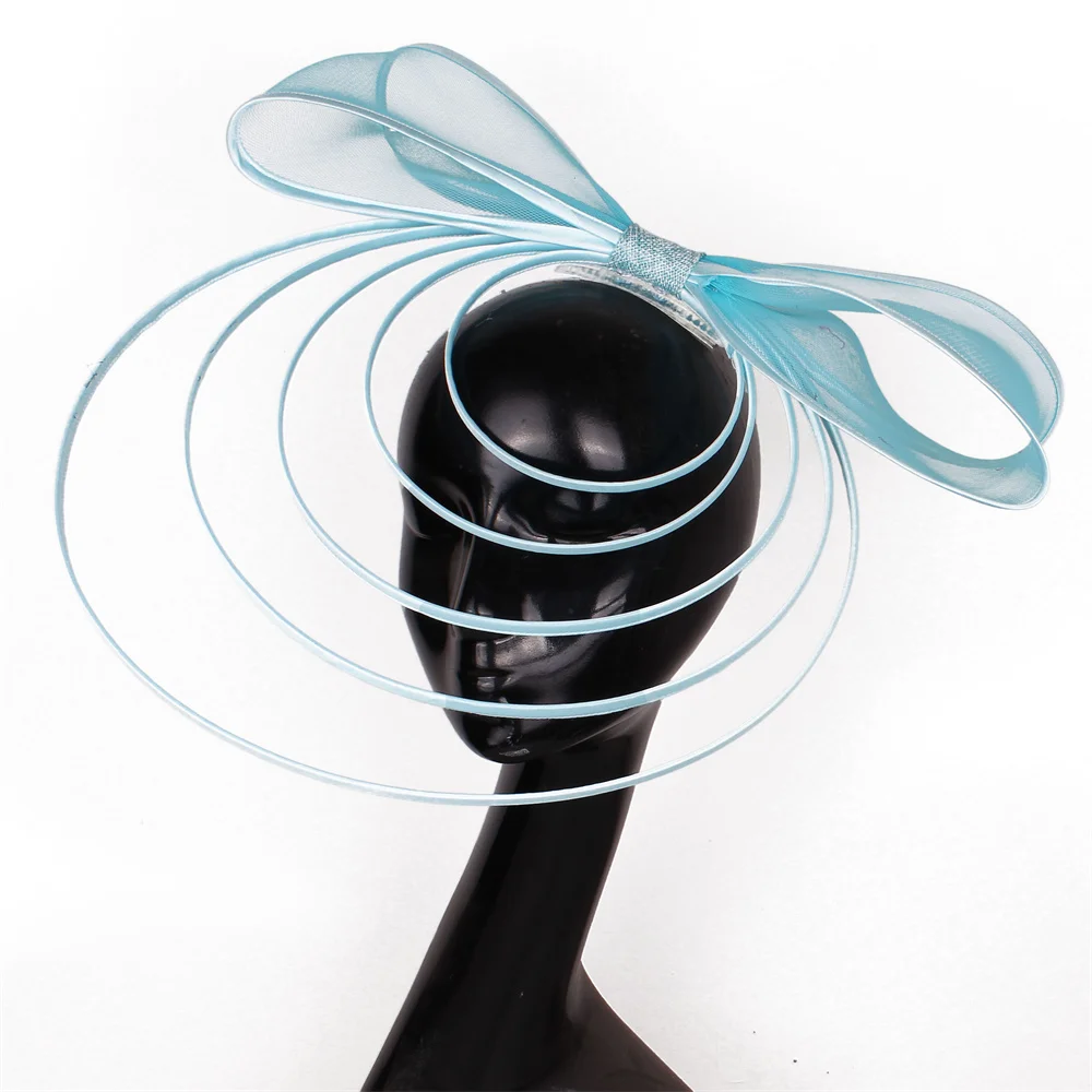 2025 New Multiple Color Crinoline Fascinator Wedding Elegant Bride Womens Headwear Charming Bride Mesh Church Hair Accessories
