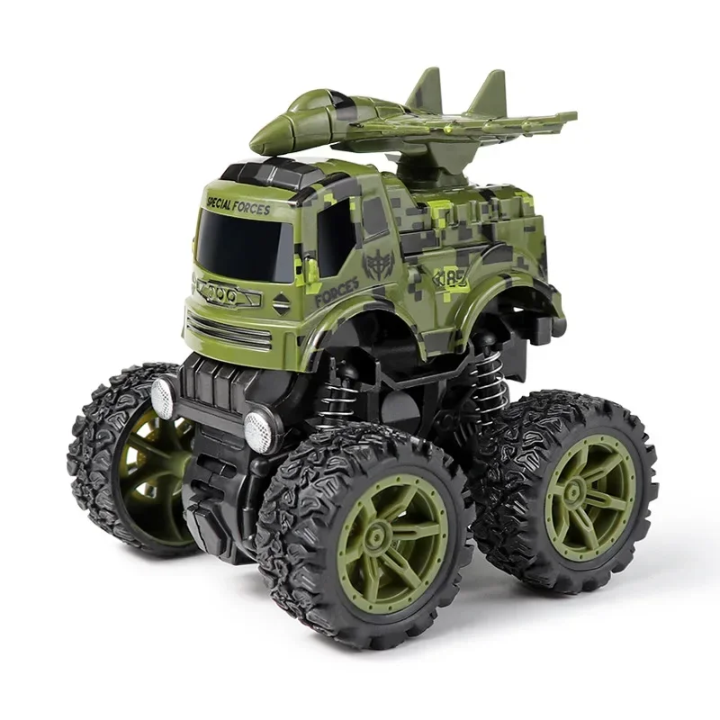 Off-Road Car Toys Rotate Toy Vehicles Inertial Four-wheel Drive Stunt Military Missile Engine Excavator Vehicle Toy