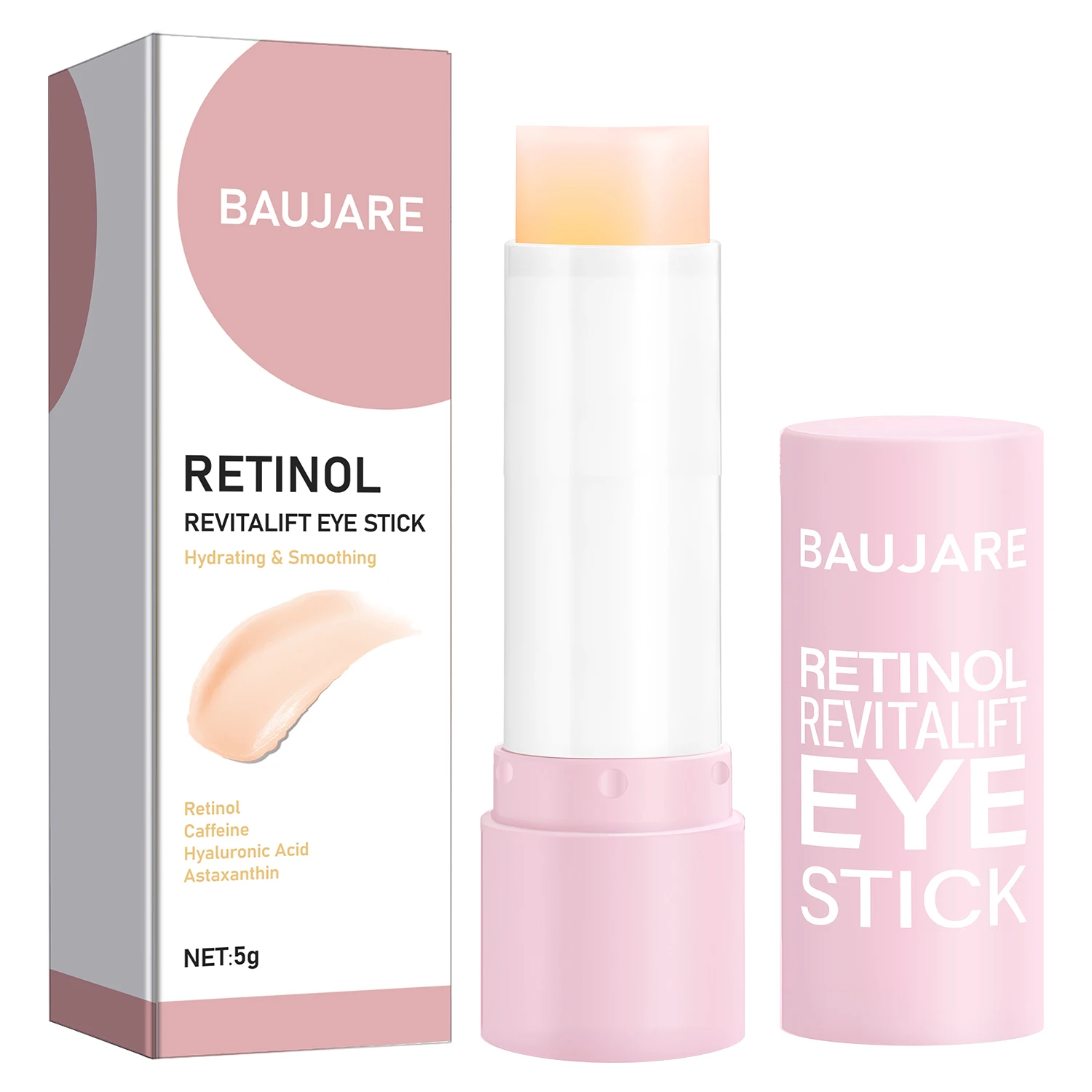 Retinol Revitalift Eye Stick, Caffeine & Hyaluronic Acid-Infused, Light Texture Moisturizes for Elastic, Smooth Eye Skin