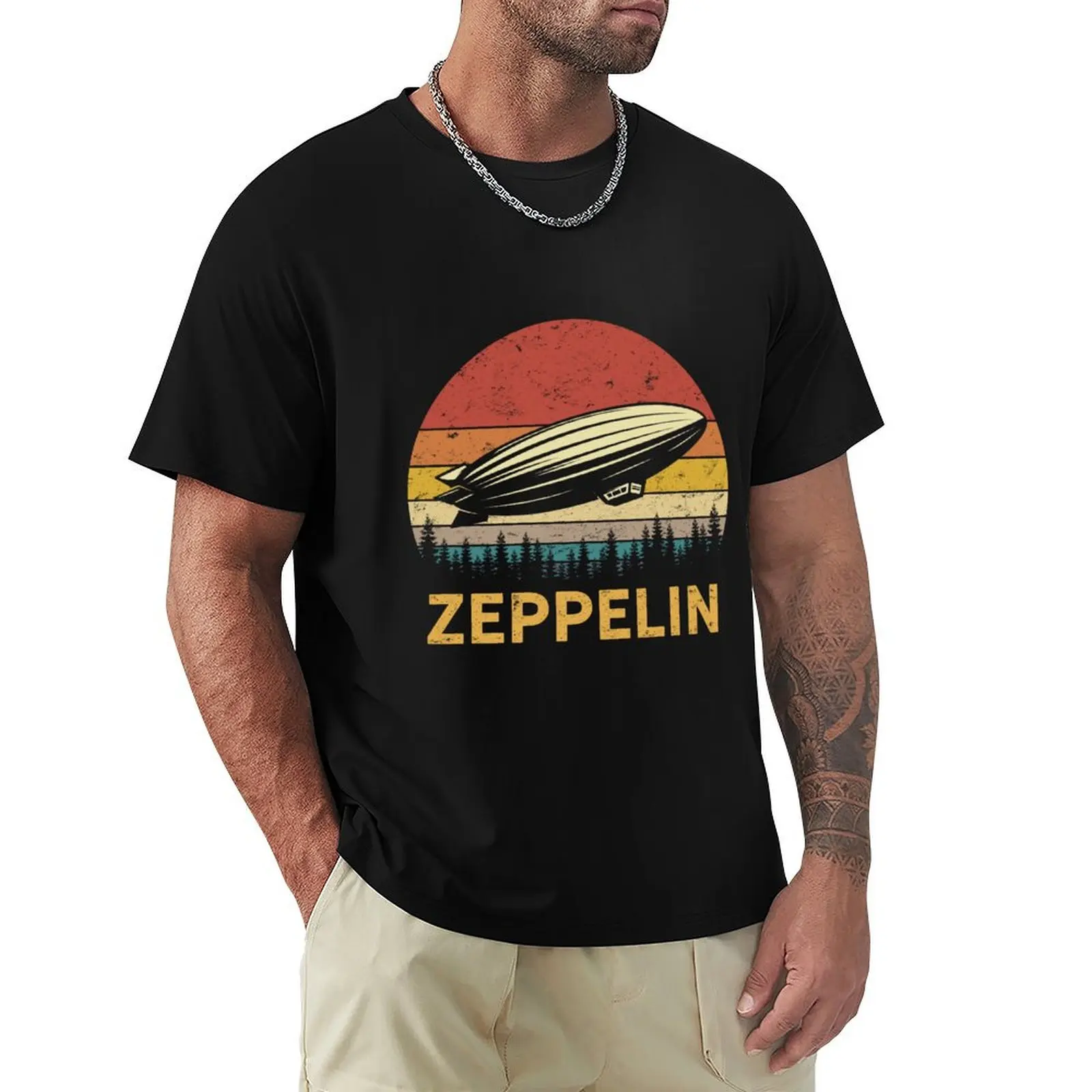 Vintage Retro Zeppelin Gift Fan T-Shirt Plus Size Short Sleeve T-Shirt