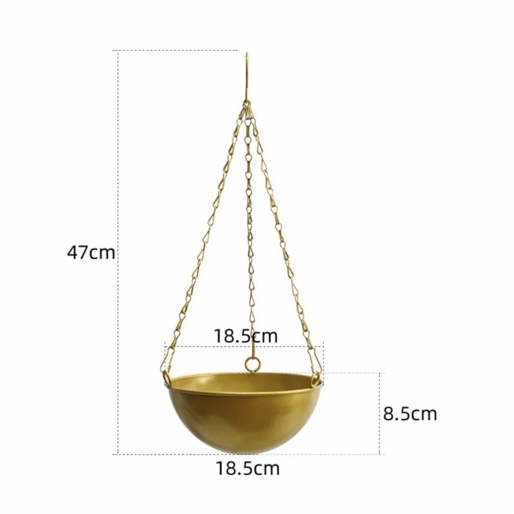 Simple Iron Plant Pot Hanging Bucket with Hook Hanging Flower Pot Plant Hanging Basket Home Decoration