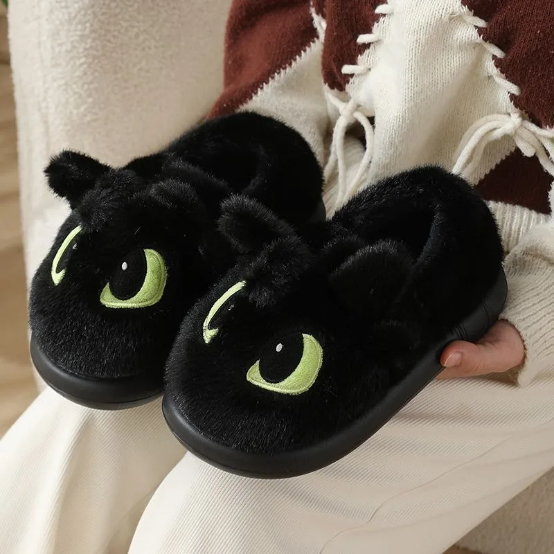 

Аниме-тапочки «Как приручить дракона» с Беззубиком, милые плюшевые тапочки для пары, нескользящие, теплые, с толстой подошвой, для дома и улицы, в стиле каваи