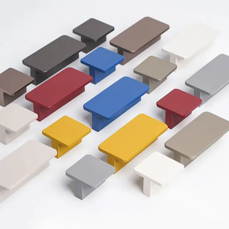 Square Small Bedside Drawer Handles Tea Cabinet Wardrobe Door Pulls Aluminum Alloy Modern Simple Kitchen Cupboard Door Knobs