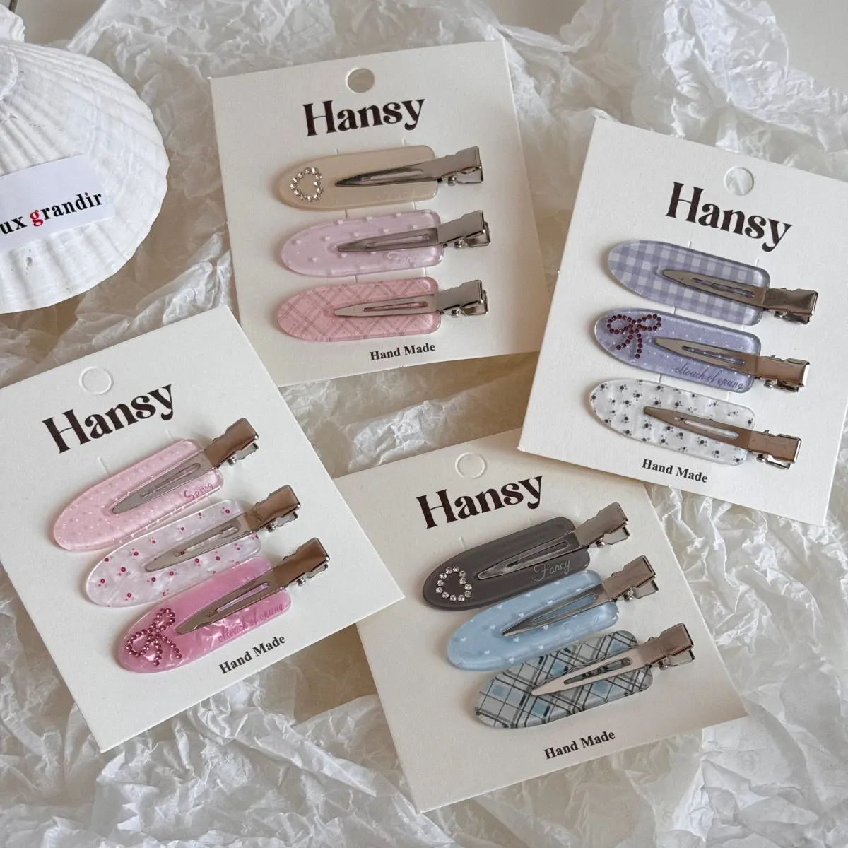 Hair Clips Duckbill Acrylic Water Drop Seamless Bow Side Bangs Styling Stray Hairs Elegant Sturdy Versatile Accessory for Women