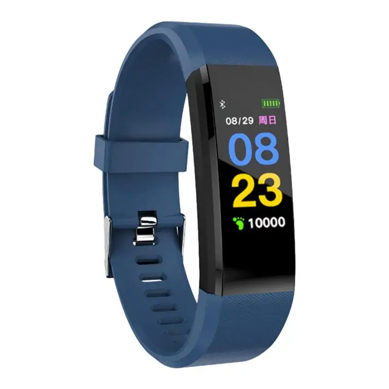 Pulsera inteligente 115HR con pantalla a color, monitor de frecuencia cardíaca y presión arterial, resistente al agua, podómetro deportivo Original, Fitness, 115plus