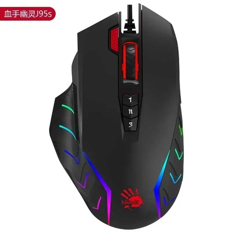 

Проводная мышь Bloody J95s, программируемый автоматический датчик PMW3325, легкий дизайн, FPS, эргономичная игровая мышь RGB PUBG для киберспорта