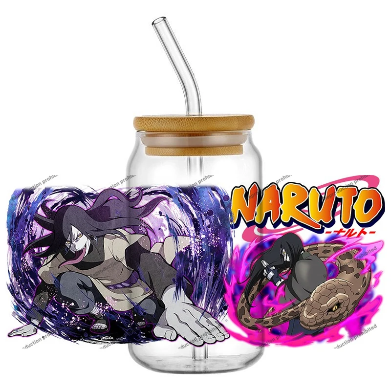 

Most popular anime Naruto UV Sticker Party DIY Decals 3D transfers uvdtf stickers 16oz uv dtf tumbler glass cup wraps